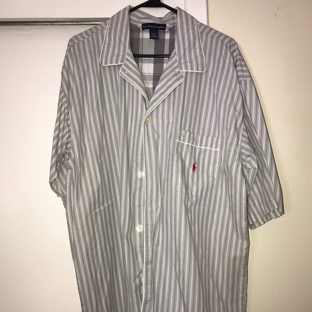 Polo Ralph Lauren S/S Shirt L Men's Gray/White/Red